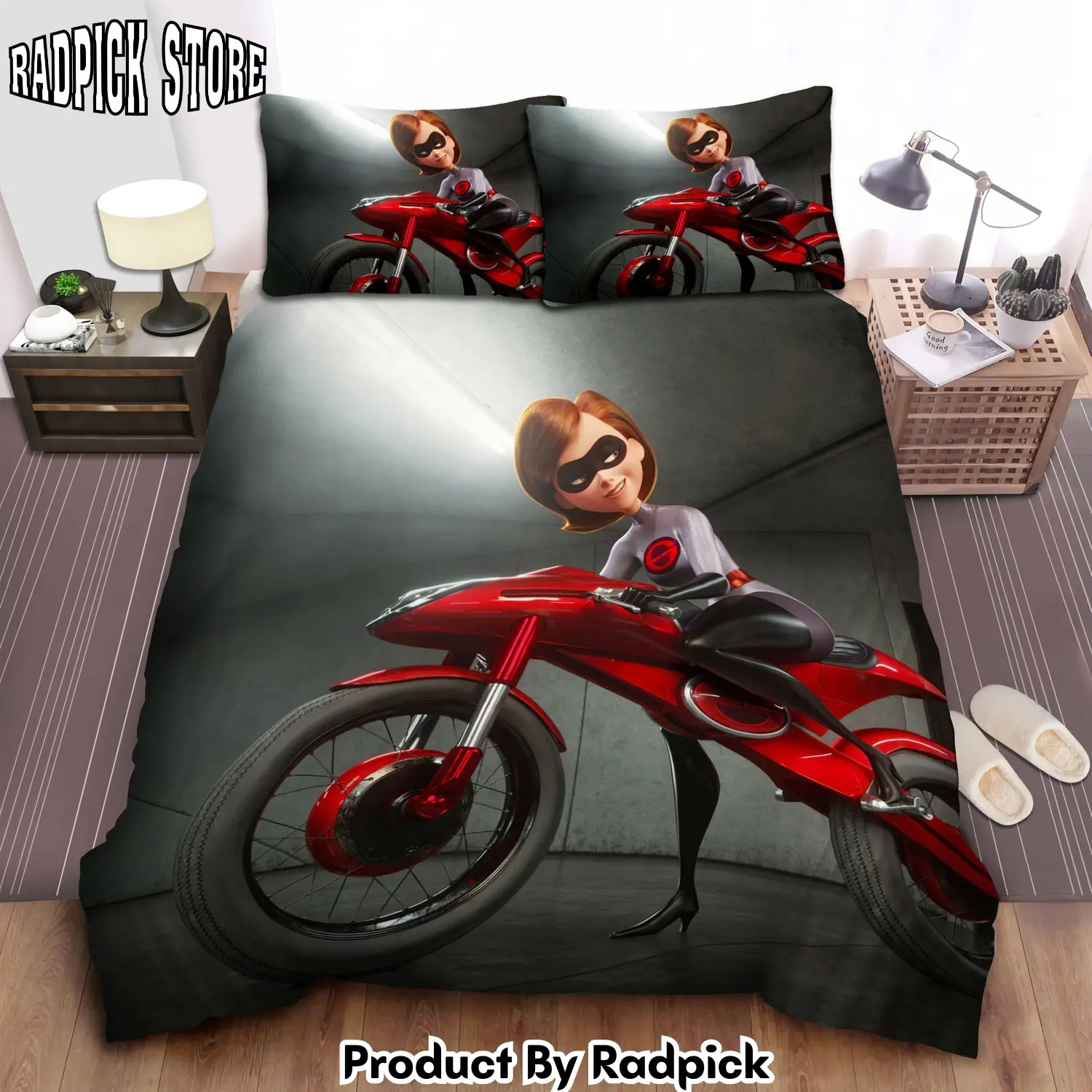 Radpick the incredibles elastigirl on the elasticycle bed sheets spread comforter duvet cover bedding sets rp3271221